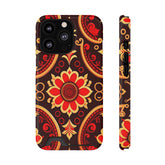 Batik Blossom Phone Case With Card Holder